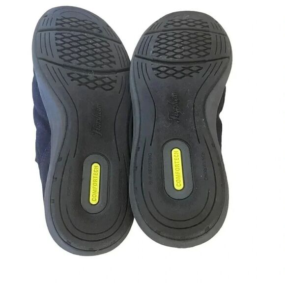 FLORSHEIM SPORTIE  Leather Textile Wool Moc Toe Slip On SHOE MENS NAVY BLUE 10 - Picture 6 of 10